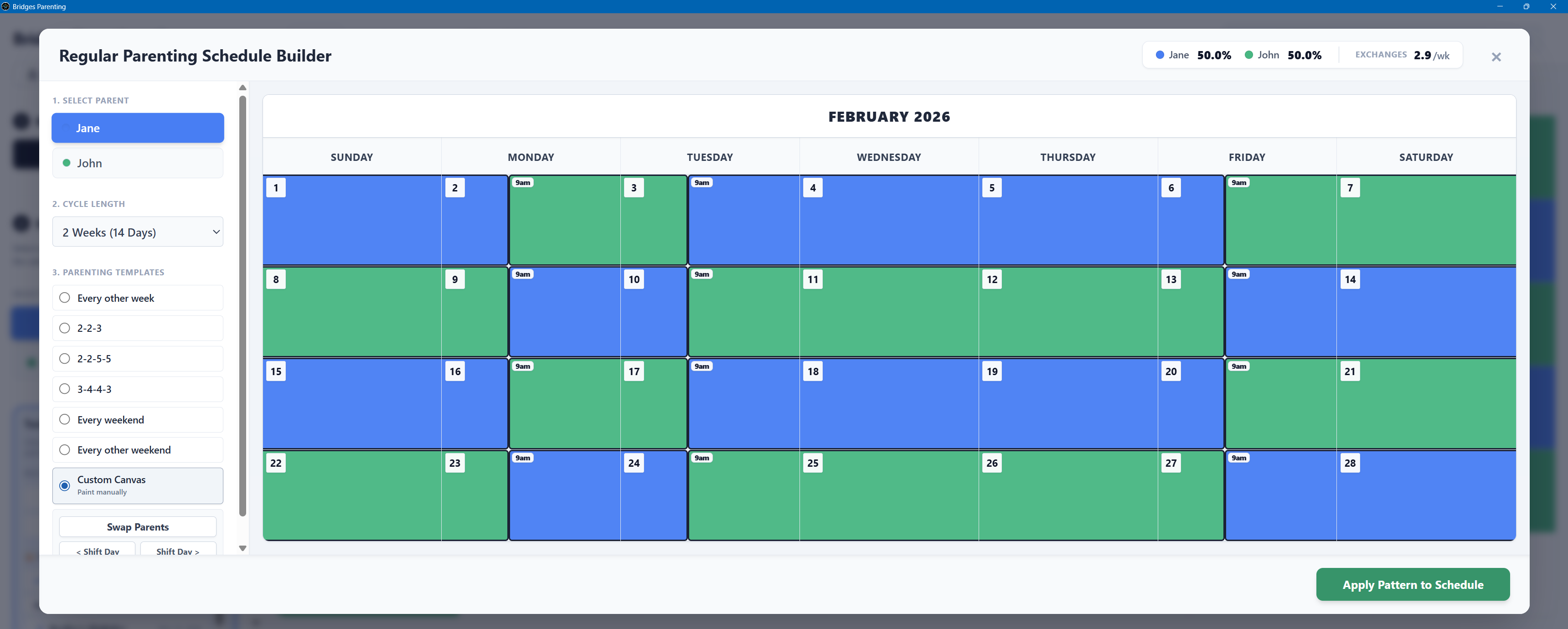 Visual Schedule Builder Interface